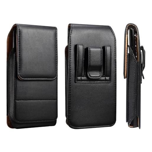 Piccola Porta Cellulare da Cintura Uomo Grigio, Custodia Verticale con Clip da Cintura per Cellulare, 6.9 Cellulare Borsello Clip Cintura Borsa da Cintura Sacchetto Clip da Cintura con Moschettone