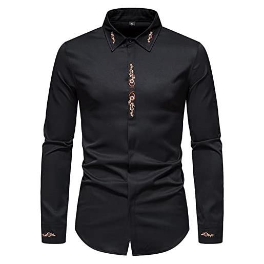 Kobilee camicia coreana uomo slim fit camicia elegante taglie forti manica lunga camicia seta on stiro fantasia camicia bianca elasticizzata regular abito da cerimonia