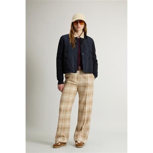 Woolrich donna bomber ibrido in nylon blu taglia xs