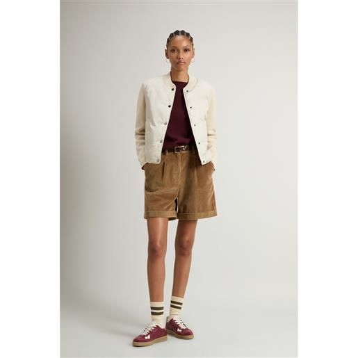 Woolrich donna bomber ibrido in nylon bianco taglia xs