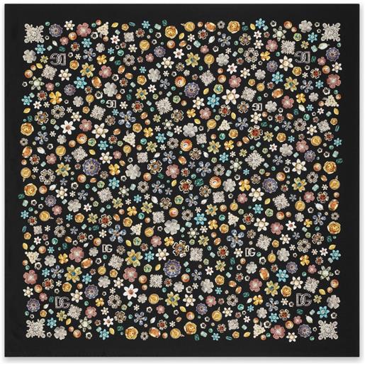 Dolce & Gabbana foulard in seta a fiori - nero