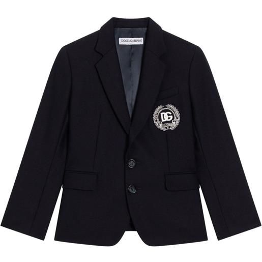 Dolce & Gabbana Kids blazer con logo - blu