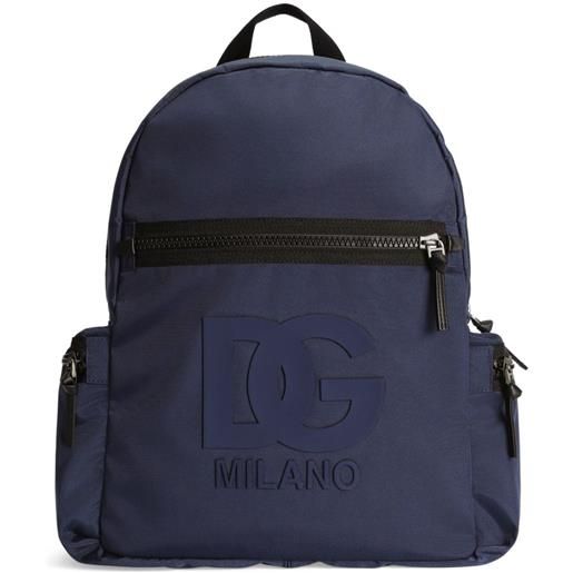 Dolce & Gabbana Kids zaino con logo goffrato - blu