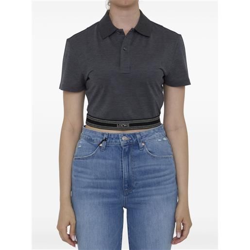 LOEWE polo crop - grigio