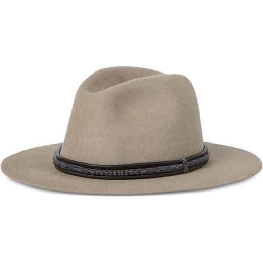 Brunello Cucinelli fedora a tesa larga - toni neutri