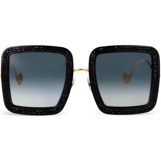 ANNA-KARIN KARLSSON occhiali da sole squadrati beaming sky con cristalli - oro