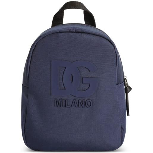 Dolce & Gabbana Kids zaino con logo goffrato - blu