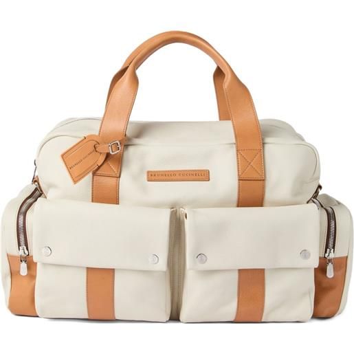 Brunello Cucinelli borsone con tasche - toni neutri