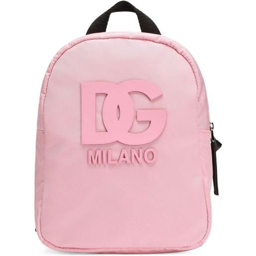 Dolce & Gabbana Kids zaino con logo goffrato - rosa