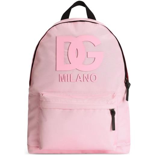 Dolce & Gabbana Kids zaino con logo goffrato - rosa