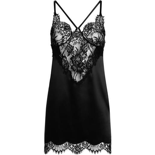 Dolce & Gabbana canottiera in raso con ricamo - n0000 black