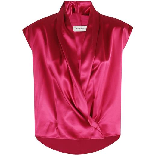 Alberta Ferretti top a portafoglio - rosa