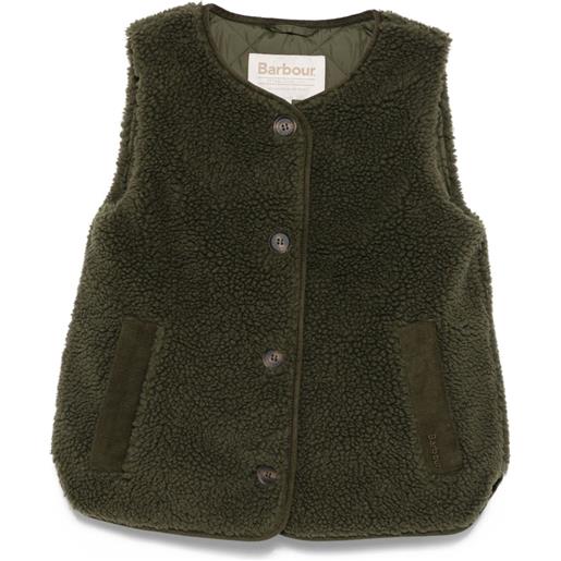 Barbour gilet con bottoni - verde
