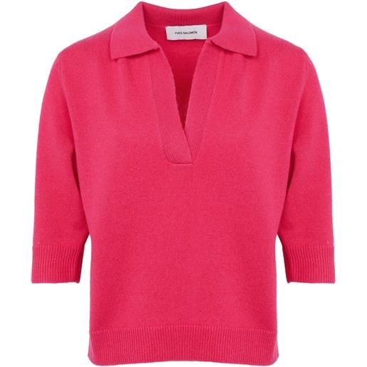 Yves Salomon polo in maglia - rosa