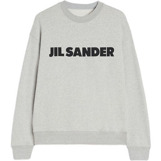 Jil Sander felpa con logo in cotone - grigio
