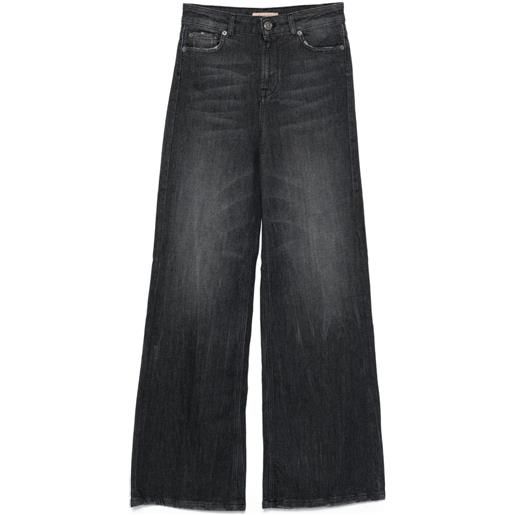 TWINSET jeans a gamba ampia - nero