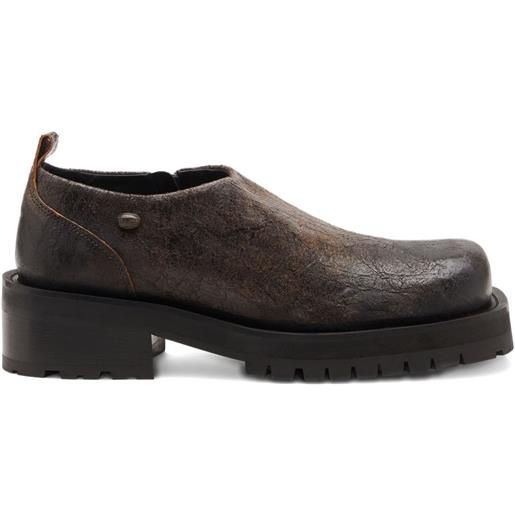 Diesel derby d-texan con zip - marrone