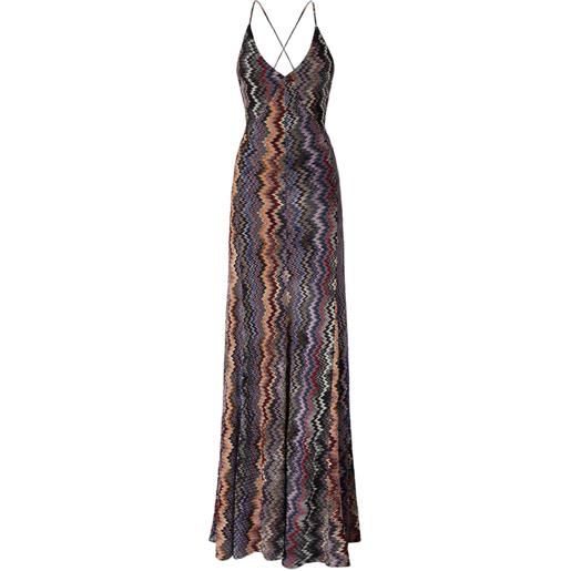 Missoni abito lungo con motivo a zigzag - blu