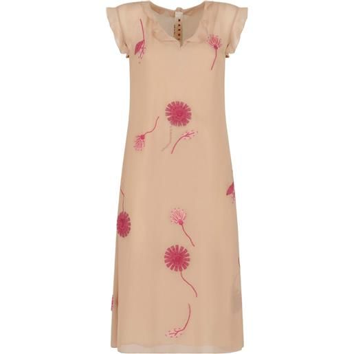 Marni abito a fiori con ruches - toni neutri