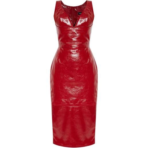 DSQUARED2 abito midi con scollo a v - rosso