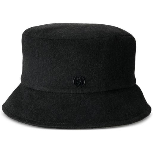 Maison Michel cappello bucket con placca logo - nero