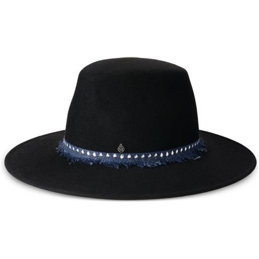 Maison Michel cappello con placca logo - nero