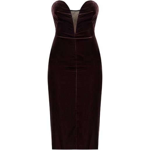 TOM FORD abito midi con scollo a cuore - viola