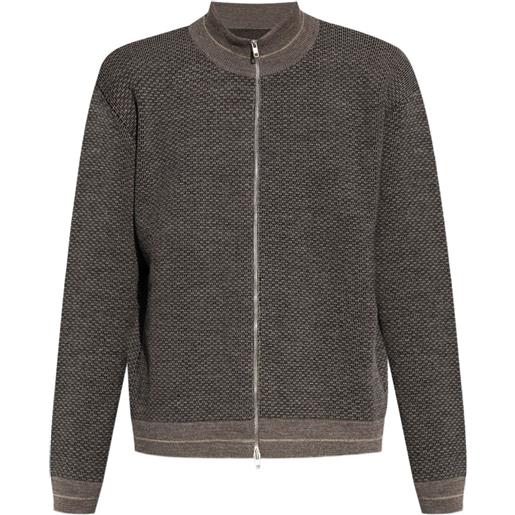 Maison Margiela cardigan in lana con zip - marrone