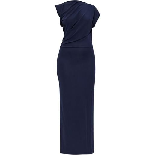 Cult Gaia abito lungo jona drappeggiato con maniche corte - blu