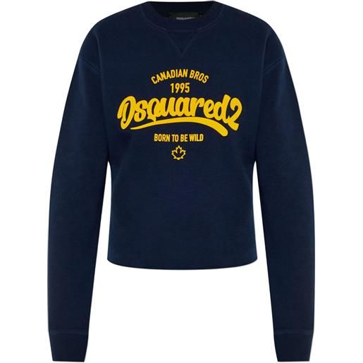 DSQUARED2 felpa con stampa logo - blu