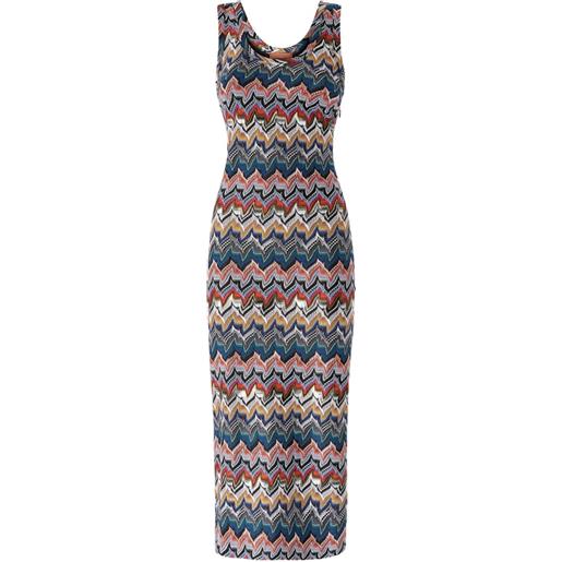 Missoni abito smanicato a zigzag - blu