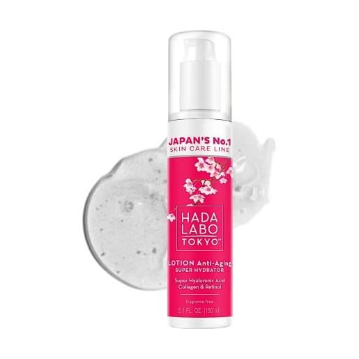 Hada Labo Tokyo face lotion donna con collagene e acido ialuronico 150 ml - lozione viso da donna con retinolo - lozione efficace per il viso da donna per la pelle matura 40+ - siero anti-rughe