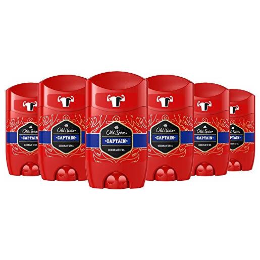 Old Spice captain deodorant stick for men 50 ml, pack of 6