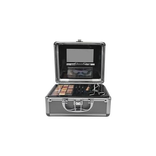 bonvoyage, set di trucchi per occhi 26 pezzi, con ciglia finte, palette ombretti da 18 colori, eyeliner, piegaciglia e pennelli make up, kit portatile e leggero, all about my eyes