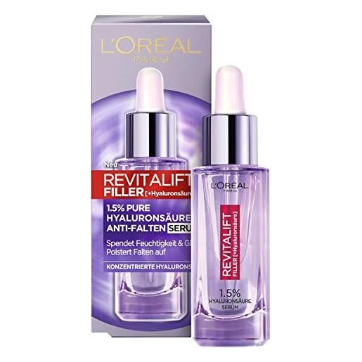 L'Oreal Paris l'oréal paris siero ialuronico, revitalift filler, anti-invecchiamento, antirughe, con acido ialuronico puro all'1, 5% e vitamina c, 30 ml