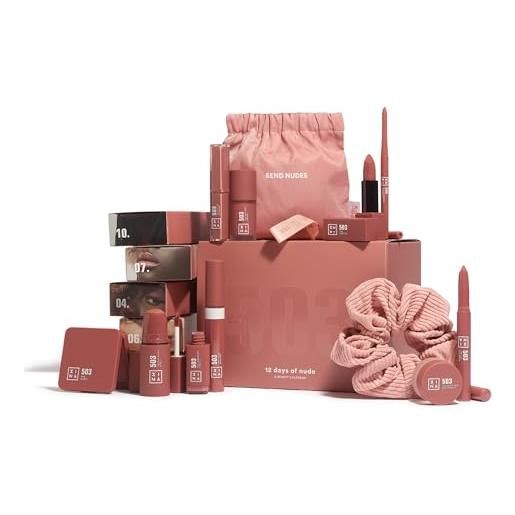 3ina makeup - 12 days of color 503 - nude - calendario dell'avvento 2024 bellezza - calendario dell'avvento cosmetici - set per il make-up con 12 prodotti in formato completo - vegan - cruelty free