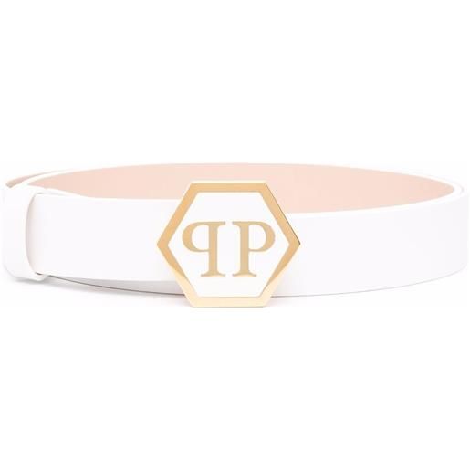 Philipp Plein cintura hexagon - bianco