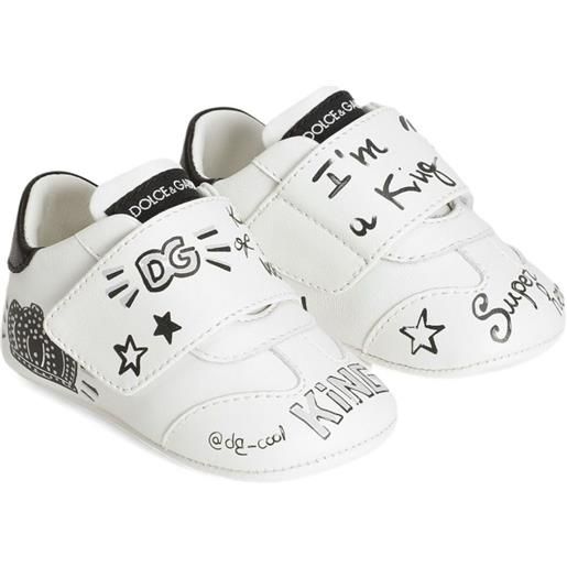 Dolce & Gabbana Kids sneakers con stampa graffiti e strappi - bianco