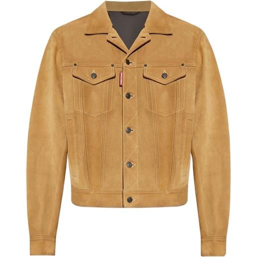 DSQUARED2 giacca in pelle con bottoni - marrone