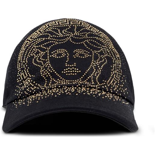 Versace Kids cappello da baseball con decorazione medusa - nero