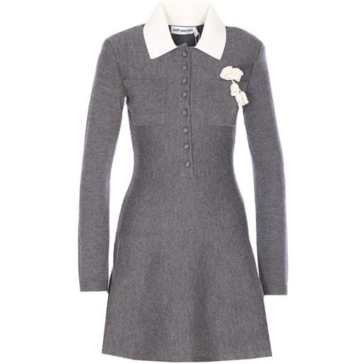 Self-Portrait abito all'uncinetto - grigio