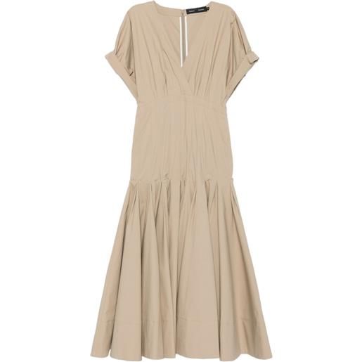 Proenza Schouler abito plissettato con scollo a v - toni neutri