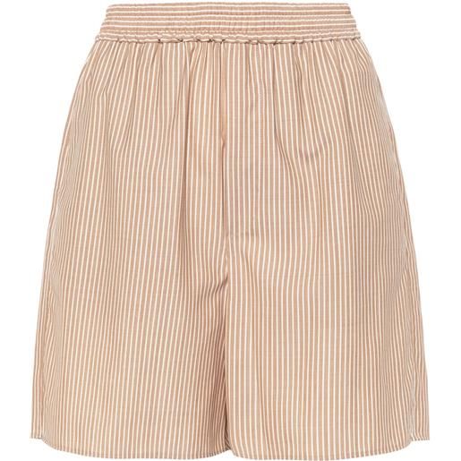 Auralee shorts a righe - toni neutri