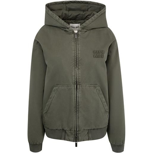 Miu Miu piumino con cappuccio - verde