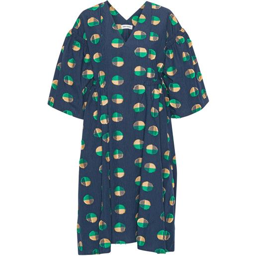 Henrik Vibskov abito midi re-pump con stampa - blu