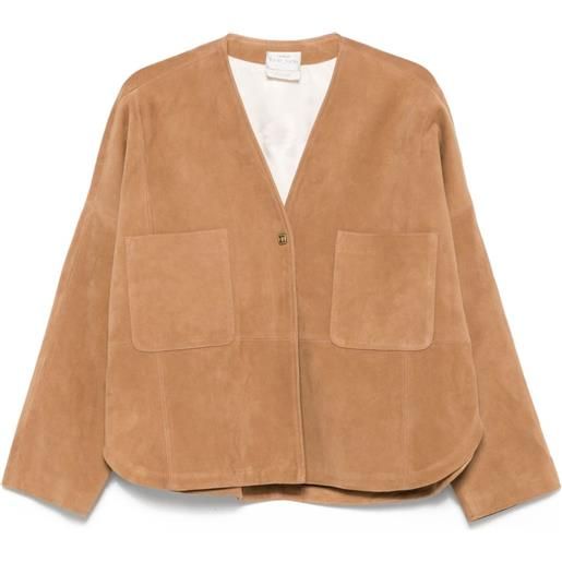 Forte Forte giacca in pelle scamosciata - toni neutri