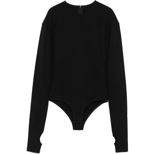 MM6 Maison Margiela body con maniche lunghe - nero