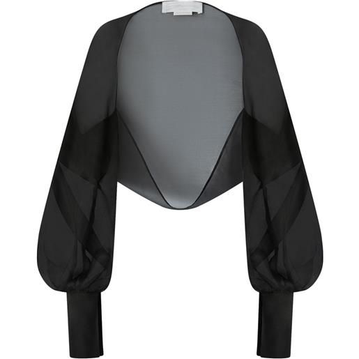 Genny bolero semi trasparente - nero