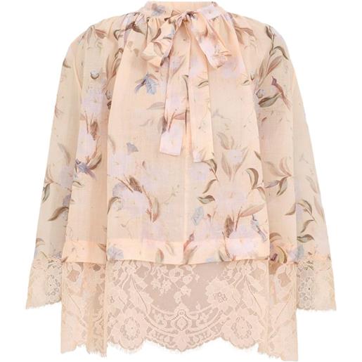 ZIMMERMANN blusa a fiori cascadian - toni neutri