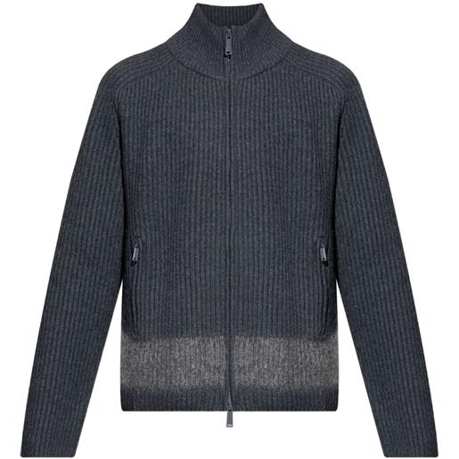 DSQUARED2 cardigan a coste con zip - grigio